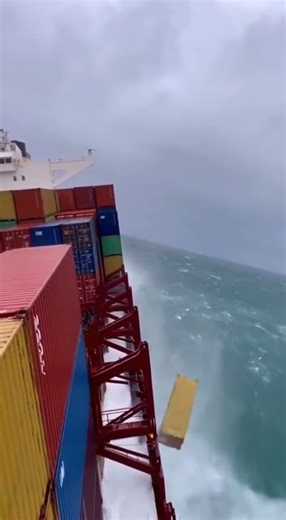 Container ship in a storm #funnyvideo #funny
