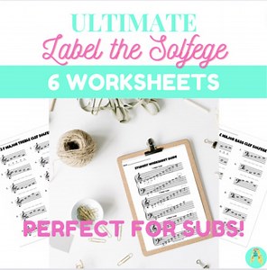 Write the Solfege Worksheets | Middle School Choir Sub Plans