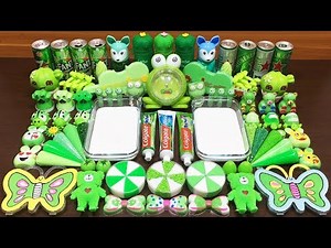 Green Slime | Mixing Random Things into Glossy Slime | Satisfying Videos #139