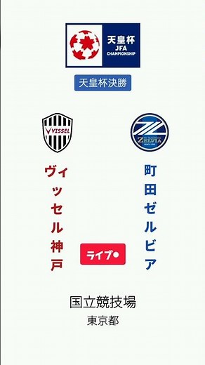 ヴィッセル神戸 vs 町田ゼルビア | 天皇杯 | 決勝 | LIVE