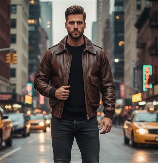 Men’s Air Force A-2 Pilot Cowhide Aviator Flight Bomber Leather Jacket - Etsy UK