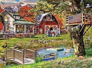 Buffalo Games - Country Clubhouse - 1000 Piece Jigsaw Puzzle for Adults | Art by Garry Walton, Made in USA, Recycled Board, Includes Poster, Giftable, Frameable Art