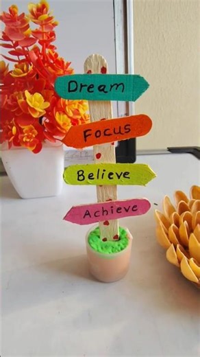 Motivational quotes craft using icecream stick✨ easy diy 📝#diy #craft #motivationalquotes