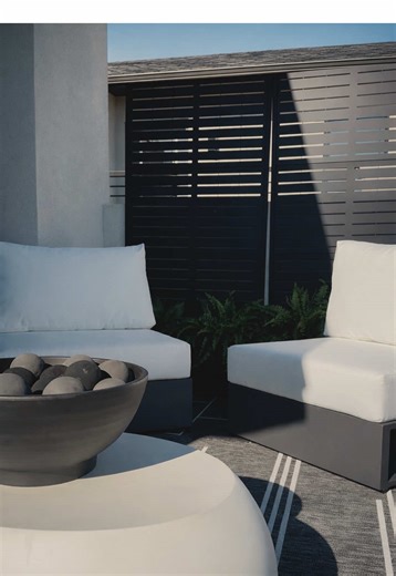 Step 3 of my patio refresh. 🤍 I used modern modular chairs and a LED touch outdoor lamp to create a cozy outdoor lounge that looks high end without the high-end price from @Wayfair. Linked on LTK and Wayfair storefront 🤍 #wayfair #wayfairfinds #patio #outdoorliving #modernhome