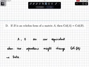 row equivalent matrices - row space - column space