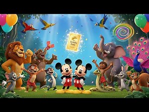 Golden Birthday Party with Mickey Mouse, Mess-Mickey, Tom & Jerry, Mowgli, Baloo & Jungle Friends