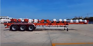 [Hot Item] Zhongce 40FT 45FT 20FT 3 Axle Flatbed/Skeleton Terminal Port Container Shipping Trailer