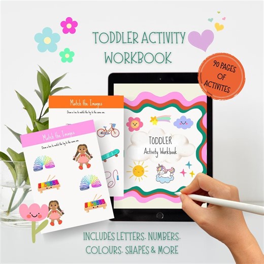 Toddler Activity Book | Rainy Day Book | Educational, Fun, Colourful Instant Download - Etsy
