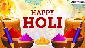 Happy Holi 2024 Wishes and Messages: WhatsApp Stickers, GIF Images, HD Wallpapers, Quotes and SMS for the Most Joyous Indian Festival | 🙏🏻 LatestLY