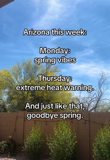 There’s a heat wave coming, so that officially wraps up our 3 days of spring in Arizona. 🌸🔥 #desertlife #genx #arizona #sohot #perimenopause