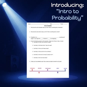 Intro to Probability- Vocab, Real-life Examples, Calculate Percent Chance