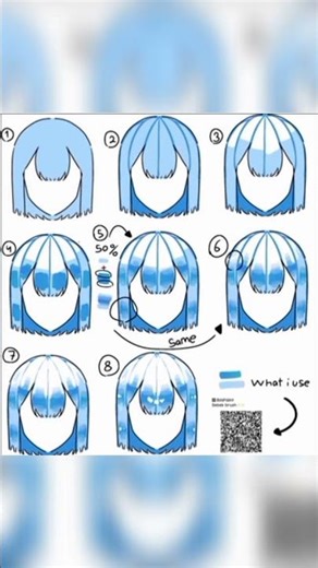 Soft & Glossy: My Anime Hair Shading Process#digitalart #speedpaint #arttutorial #short