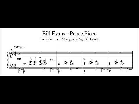 Bill Evans - Peace Piece - Piano Transcription (Sheet Music in Description)