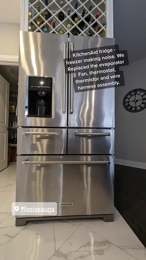 KitchenAid fridge - freezer making noise. We Replaced the evaporator Fan, thermostat, thermistor and wire harness assembly. Contact information: Phone: 1-(800)-498-4490 Email: info@getaprocanada.ca Website: https://getaprocanada.ca #homeaplliance #refrigeratorrepair #toronto #mississaga #etobicoke #richmondhillontario #oakville #morph #HavaianasLivreDeCliches