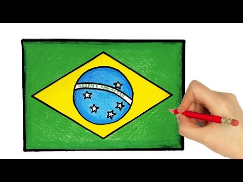 Como desenhar a bandeira do Brasil passo a passo - desenho de 7 de setembro