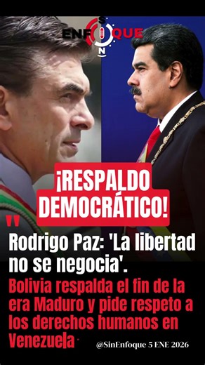 VOZ DE BOLIVIA: Rodrigo Paz apoya la transición en Venezuela y recuerda sus roces con Maduro