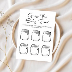 Guess the Baby Food Baby Shower Game, Taste the Baby Food, Minimalist Baby Shower Guessing Game, Jars of Baby Food Game Instant Download - Etsy