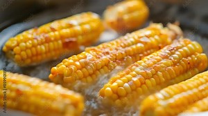 Grilled corn on the cob with butter with Ai generated.