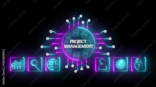 Project management and management project workflow scheduling interface. professional analyzing Gantt charts, managing task execution through a digital strategy dashboard.4k video animation ,