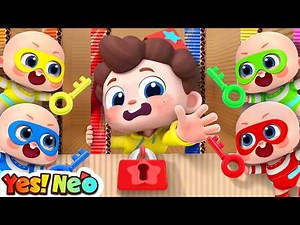Kids Cardboard Room Adventure | Brave Policeman | Escape Room | Nursery Rhyme & Kids Song | Yes! Neo