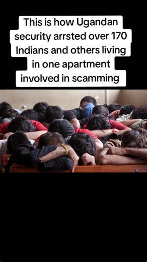 A nighttime raid on a suspected illegal call-center in Kampala, Uganda, led to the arrest of 169 foreign nationals, as officials said scammers had been operating from a restricted residential compound, targeting victims in countries including India, Malaysia and Cambodia #ugandapolice #ugandagovernment #fyp #india #ugandatiktok