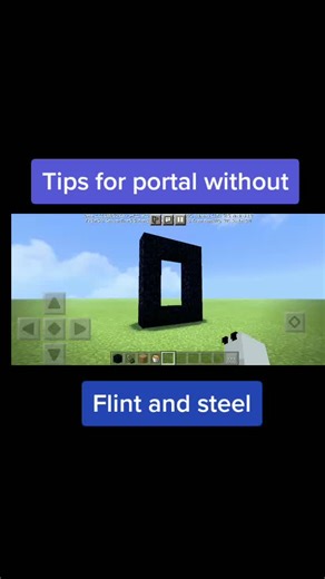 Tips for activate portal without flint and steel or fire charge in minecraft🤔. #minecraft #minecrafttips #minecraftportal #minecrafthacks