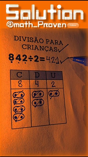 Math_proven on Instagram: "This division trick is very easy 😳 Can you solve it? Solve step by step 👇 842 ÷ 2 = ? This method makes division simple for beginners and kids. Perfect for learning basic math, division, and number understanding. Easy steps, easy logic, easy answer. Great for students who want to improve calculation skills. Comment your answer Watch till the end Follow @math_proven for daily math problems #mathreels #division #basicmath #learnmath #students"