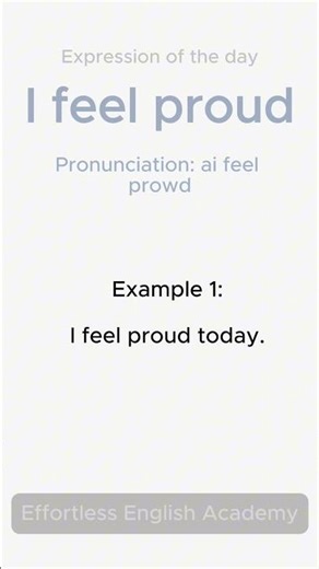 Popular English Expression – I feel proud