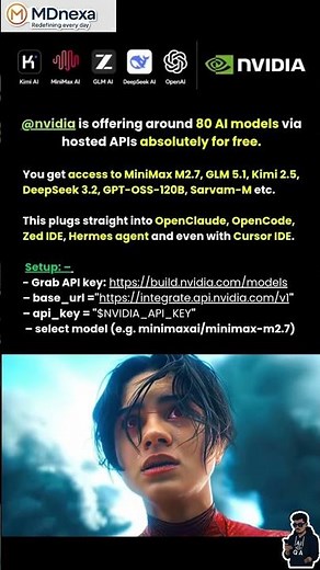 NVIDIA Free 80+ AI Models API: MiniMax M2.7, DeepSeek 3.2 + Cursor/Zed Setup!