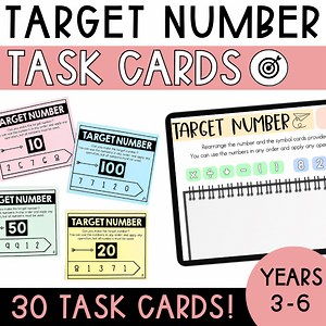 Target Number Task Cards ⭐️ The Sydney Teacher