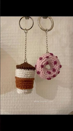 Mini Food Crochet Keychains 🍳🥐 | So Cute & Easy to Make! #crochetideas