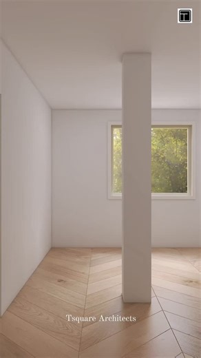 Tsquare Architects & Interior Designer on Instagram: "Got a column in the middle of your space? No worries! 🚀 Here’s how you can turn it into a stunning design element rather than an obstruction. From sleek paneling to smart storage solutions, transform structural columns into statement features! Which idea do you love the most? Tell us in the comments! ⬇️ 🔑 Follow @tsquare_architects_ for more innovative design solutions!” #SmartDesign #ColumnDesign #SpaceOptimization #ModernInteriors #Luxury