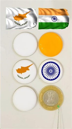 "Cyprus Flag 🇨🇾+ India 🇮🇳 Flag Coin Art ✨ | Creative & Satisfying Coin Art"