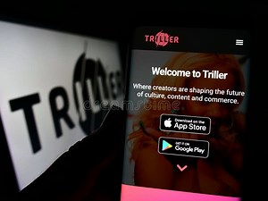 Person Holding Smartphone with Website of US Video Sharing Company Triller Inc. on Screen in Front of Logo Editorial Photography - Image of american, brand: 262673242