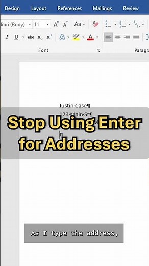 Fix Address Spacing in Word (Shift+Enter Explained)