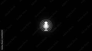 microphone Icon of nice animated for your videos easy to use with Transparent Background