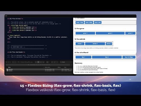 15 – Flexbox Sizing (flex-grow, flex-shrink, flex-basis, flex) - Flexbox velikosti