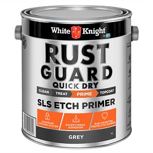 White Knight Rust Guard 4L Grey Quick Dry SLS Etch Primer Paint