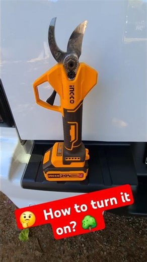 How to turn on battery powered pruning shears? 🤔 #michaelstoolbench #gardeningtools #shears #ingco