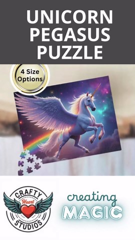 Unicorn Puzzle - Rainbow Pegasus Unicorns Jigsaw, Flying Horse with Wings Fantasy Puzzles for Kids or Adults 100 250 500 1000 Pieces (110 pcs (Horizontal))
