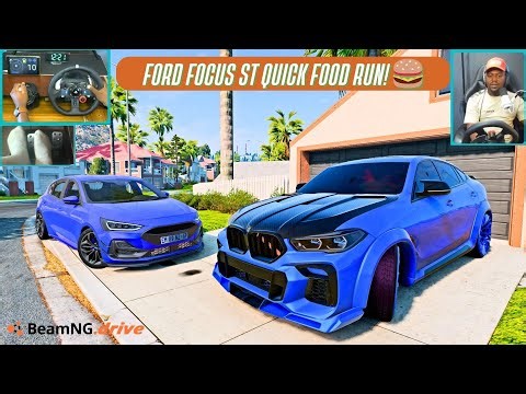 Ford Focus ST Convoy to Grab Bread & McDonald's | BeamNG Drive + Logitech G29