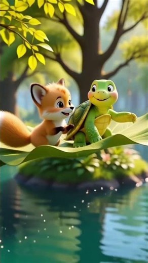 fibi and tubby floating on a big leafe...#kidscartoon #kidsvideo #bestfriendstories