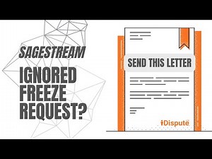 Second Request to Freeze SageStream Report: Protect My Credit Report Today - I Dispute
