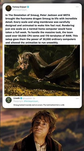 How They Brought Smaug to Life in The Desolation of Smaug 🐉 #TheHobbit #PeterJackson