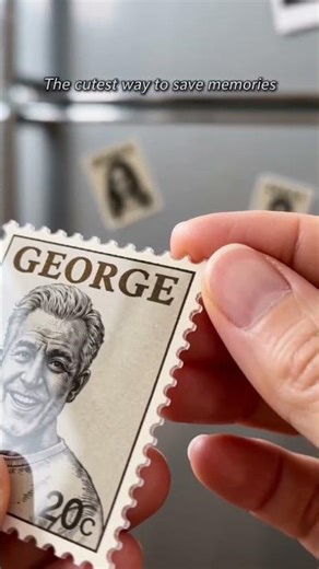 Custom Portrait Vintage Stamp Fridge Magnet – Personalized Photo Name Postage Stamp Gift
