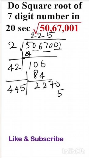 Square root of 7 digit number||Easy method to find square root