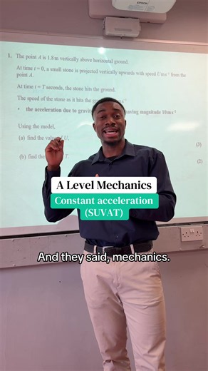 SUVAT equations are a beautiful thing #alevelmaths #edexcel #paper3 #mechanics #education