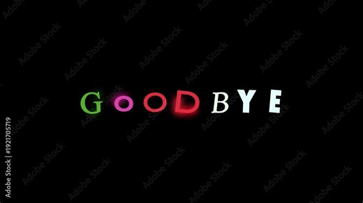 Collage Art Text "Goodbye" Stop Motion Random Font Animation Background
