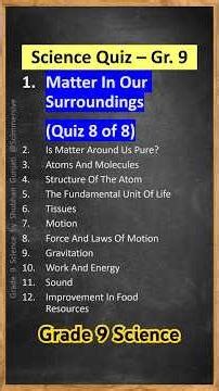 NCERT CBSE Class 9 Science - Chapter 1 Quiz 8: Matter In Our Surroundings - Quiz/Question Answer