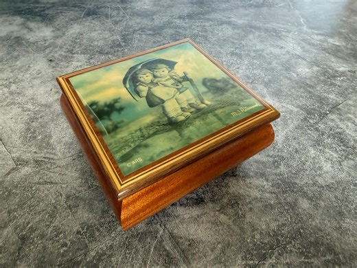 Vintage Ercolano M.J. Hummel Music Box "stormy Weather", Handcrafted in Sorrento Italy, Swiss Movement - Etsy